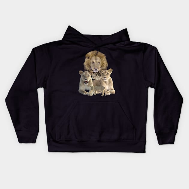 Lion Family in Kenya / Africa Kids Hoodie by T-SHIRTS UND MEHR